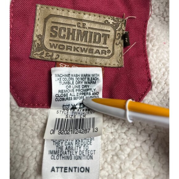 C.E. Schmidt women’s pink Hooded Work Jacket L Sherpa Lined Cotton canvas coat - Picture 4 of 16